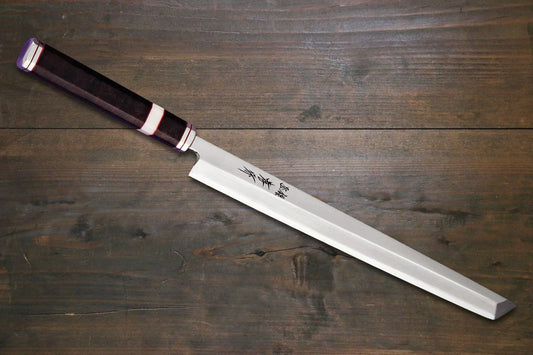 Sakai Takayuki Silver Steel No.3 (เหล็กเงิน No.3) มีดหั่นปลาหมึกทาโกะ มีดทำครัวญี่ปุ่น 270mm ด้ามต้นไอรอนวูดทะเลทราย