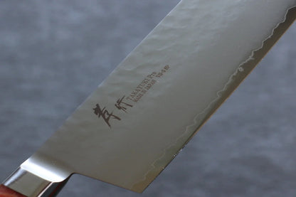 Sakai Takayuki VG5 ลายค้อนตี มีดหั่นผัก Nakiri มีดทำครัวญี่ปุ่น 180mm ด้ามไม้ Pakka wood สีน้ำตาล