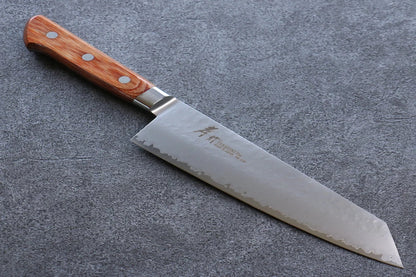 Sakai Takayuki VG5 ลายค้อนตี มีด Kiritsuke Gyuto มีดทำครัวญี่ปุ่น 190mm ด้ามไม้ Pakka wood สีน้ำตาล