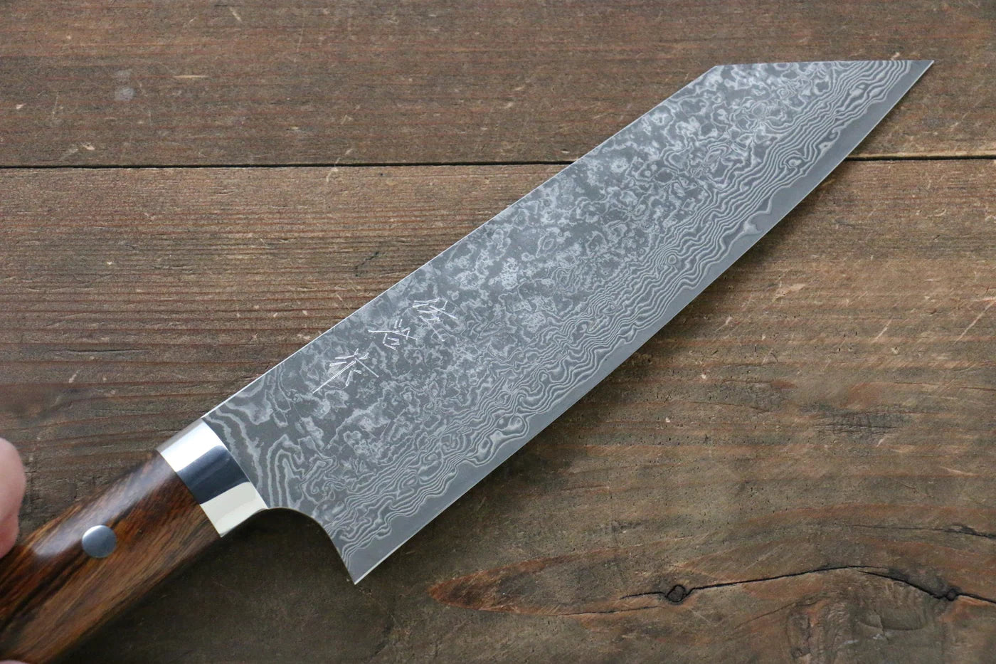 Takeshi Saji R2/SG2 ดามัสกัสดำ มีดสำหรับการใช้งานได้ทั่วไป Bunka มีดทำครัวญี่ปุ่น 180mm ด้ามต้นไอรอนวููด