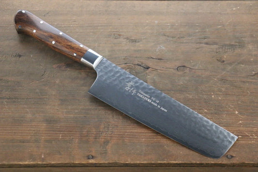 Sakai Takayuki VG10 33 ชั้น ดามัสกัส มีดหั่นผัก Nakiri มีดทำครัวญี่ปุ่น 160mm ด้ามต้นไอรอนวูดทะเลทราย