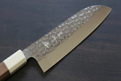 Yu Kurosaki Senko R2/SG2 ลายค้อนตี มีด Santoku มีดทำครัวญี่ปุ่น 165mm ด้ามไม้วอลนัท