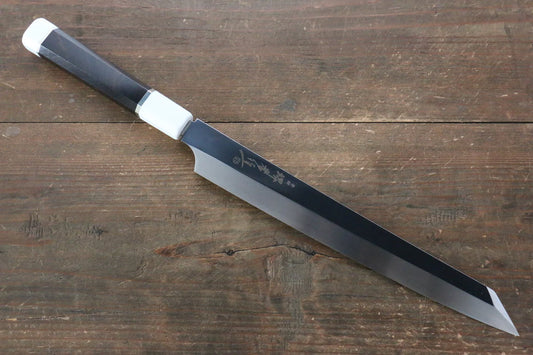 Sakai Takayuki Ginryu Honyaki Swedish Steel (เหล็กสวีเดน) ขัดขึ้นเงากระจก มีด Kengata Yanagiba มีดทำครัวญี่ปุ่น 270mm ด้ามไม้มะเกลือ มีฝัก (ปลอก) มีด