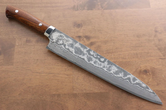 Takeshi Saji R2/SG2 ดามัสกัสดำ มีดกิวโตะ Gyuto มีดทำครัวญี่ปุ่น 270mm ด้ามต้นไอรอนวููด