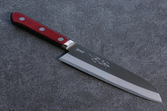 Seisuke Blue Super (บลูซุปเปอร์สตีล) ขัด มีด Santoku มีดทำครัวญี่ปุ่น 170mm ด้ามไม้ Pakka wood แดงเเละดำ