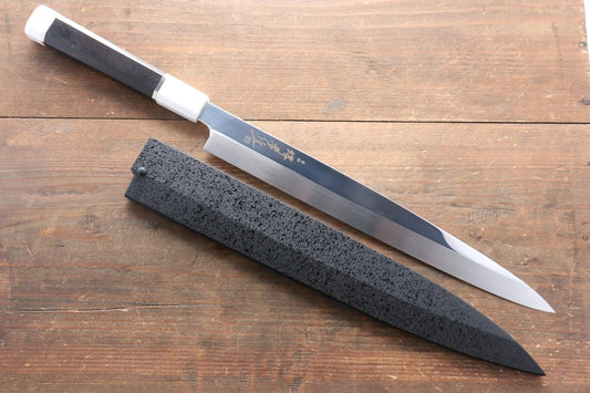 Sakai Takayuki Ginryu Honyaki Swedish Steel (เหล็กสวีเดน) ขัดขึ้นเงากระจก มีด Yanagiba มีดทำครัวญี่ปุ่น 270mm ด้ามไม้มะเกลือ มีฝัก (ปลอก) มีด