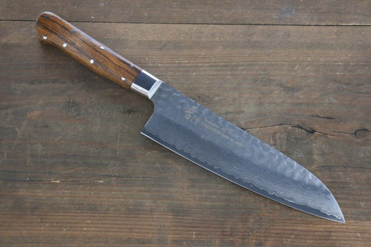 Sakai Takayuki VG10 33 ชั้น ดามัสกัส มีด Santoku มีดทำครัวญี่ปุ่น 180mm ด้ามต้นไอรอนวูดทะเลทราย