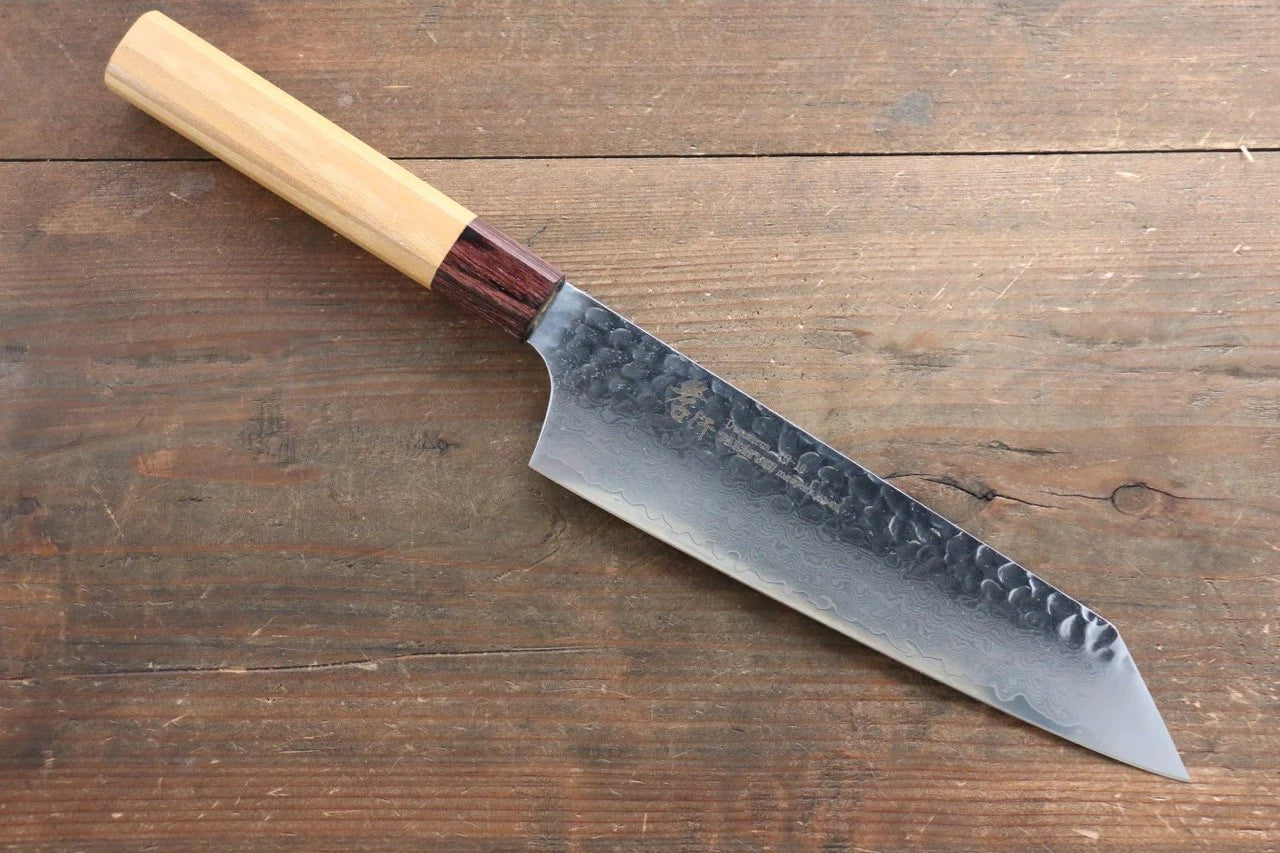 Sakai Takayuki VG10 ดามัสกัส 33 ชั้น มีด Kengata Gyuto มีดทำครัวญี่ปุ่น 190mm ด้ามต้นเซลโคว่าญี่ปุ่น (Japanese Elm)