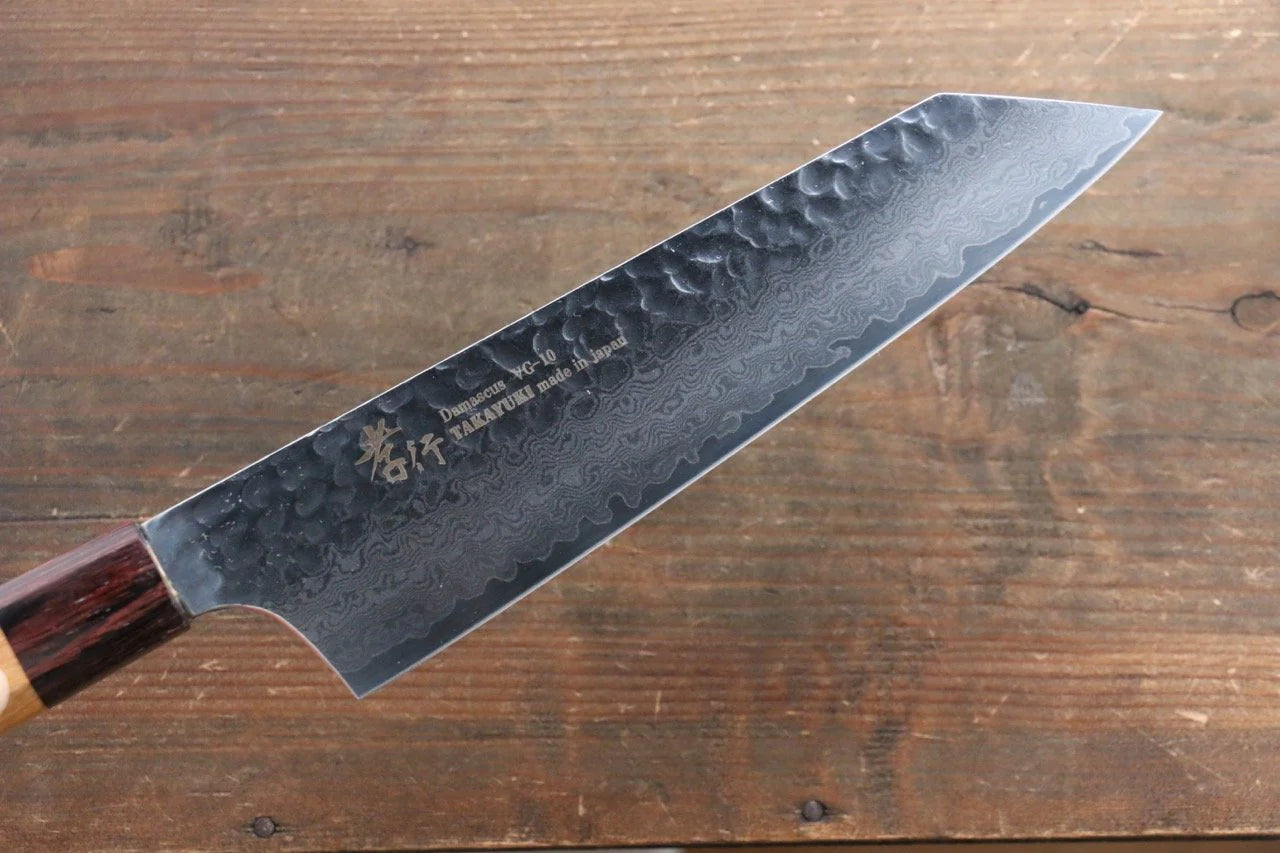 Sakai Takayuki VG10 ดามัสกัส 33 ชั้น มีด Kengata Gyuto มีดทำครัวญี่ปุ่น 190mm ด้ามต้นเซลโคว่าญี่ปุ่น (Japanese Elm)