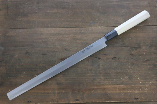 Sakai Takayuki [Left Handed] Kasumitogi White Steel (เหล็กกล้าขาว) มีดหั่นปลาหมึกทาโกะ มีดทำครัวญี่ปุ่น ด้ามต้นเเมกโนเลีย