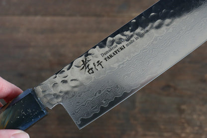 Sakai Takayuki VG10 ดามัสกัส 33 ชั้น มีดหั่นผัก Nakiri มีดทำครัวญี่ปุ่น 160mm ด้ามไม้โอ๊กเคลือบ (Saiseki)