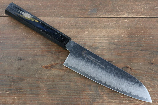 Sakai Takayuki VG10 ดามัสกัส 33 ชั้น มีด Santoku มีดทำครัวญี่ปุ่น 170mm ด้ามไม้โอ๊กเคลือบ (Saiseki)