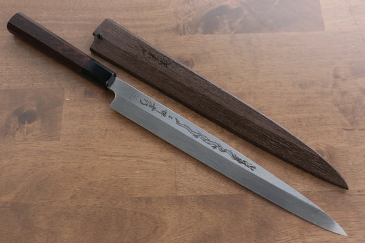 Sakai Takayuki Honyaki VG10 สลักลายมังกร มีด Yanagiba มีดทำครัวญี่ปุ่น 300mm ด้ามไม้เวงเก้ มีฝัก (ปลอก) มีด