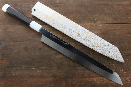 Sakai Takayuki Shinuchi Water Quenching Honyaki White Steel (เหล็กกล้าขาว) No.2 ขัดขึ้นเงากระจก มีด Kiritsuke Yanagiba มีดทำครัวญี่ปุ่น 300mm มีฝัก (ปลอก) มีด