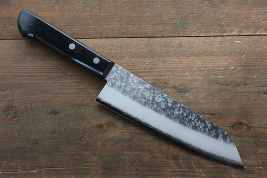 Takamura Knives เหล็ก Chromax ลายค้อนตี มีด Santoku มีดทำครัวญี่ปุ่น 170mm ด้ามไม้ Pakka wood สีดำ