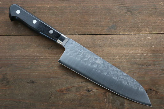 Takamura Knives VG10 ลายค้อนตี มีด Santoku มีดทำครัวญี่ปุ่น 170mm ด้ามไม้ Pakka wood สีดำ