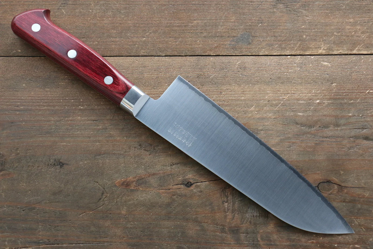 Takamura Knives R2/SG2 มีด Santoku มีดทำครัวญี่ปุ่น 170mm ด้ามไม้ Pakka wood สีแดง