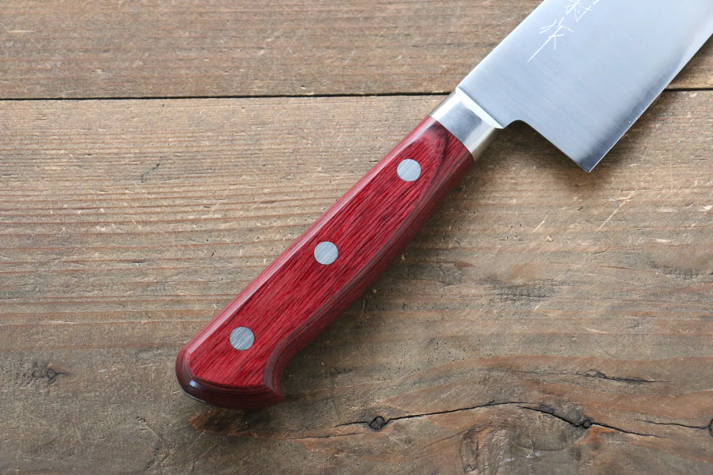 Takamura Knives R2/SG2 มีด Santoku มีดทำครัวญี่ปุ่น 170mm ด้ามไม้ Pakka wood สีแดง