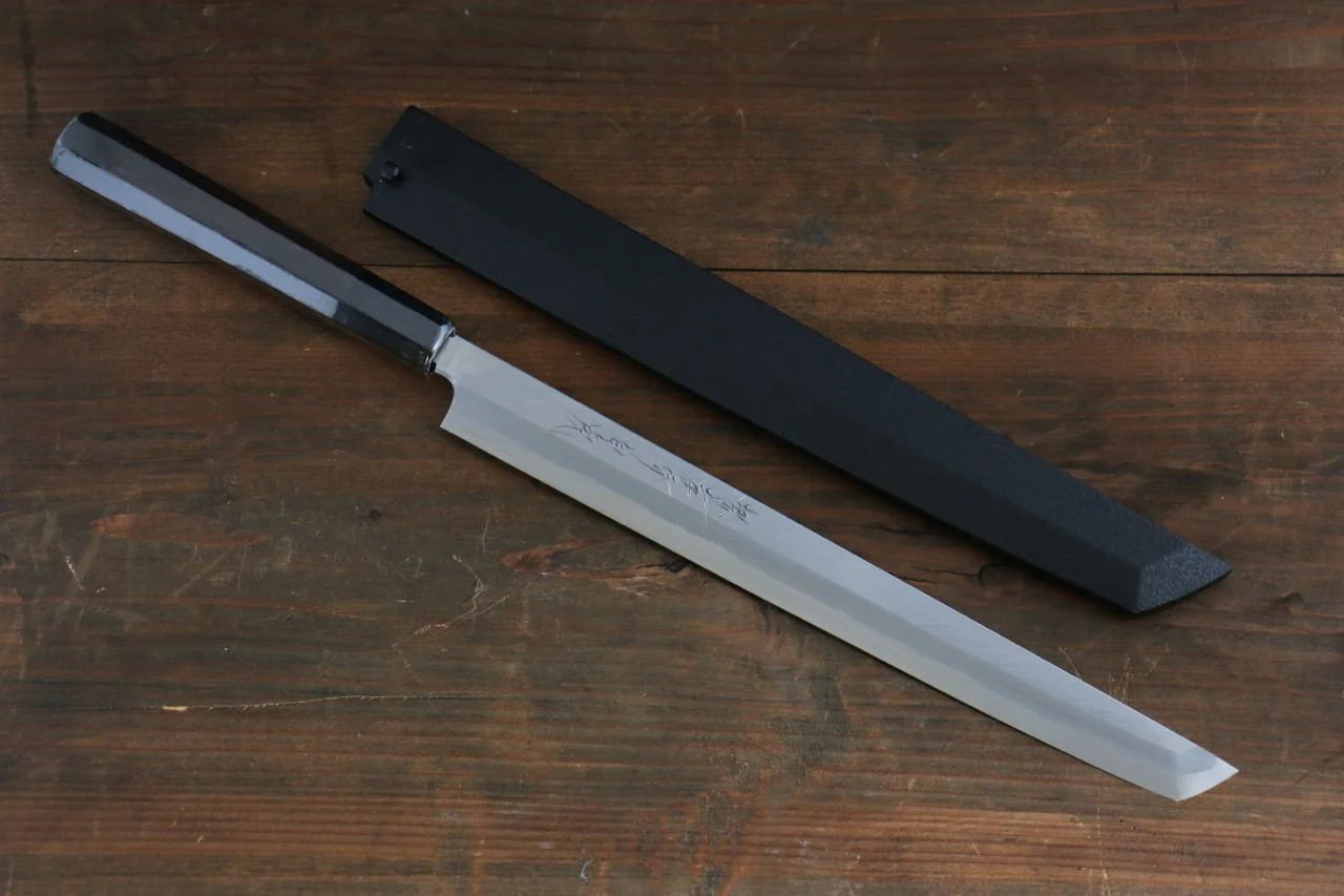 Sakai Takayuki Byakko White Steel (เหล็กกล้าขาว) No.1 มีด Sakimaru Takohiki มีดทำครัวญี่ปุ่น 270mm ด้ามไม้มะเกลือ มีฝัก (ปลอก) มีด