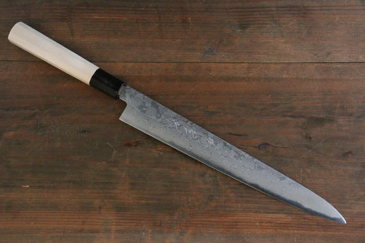 Sakai Takayuki Silver Steel No.3 (เหล็กเงิน No.3) ดามัสกัส มีดเลาะเอ็น Sujihiki มีดทำครัวญี่ปุ่น 270mm